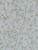 Luminous Branches Blue Gold Wallpaper DD3813 by Antonina Vella Wallpaper for sale at Wallpapers To Go