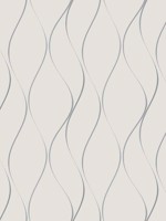 Wavy Stripe White Silver Wallpaper Y6201401 by Antonina Vella Wallpaper for sale at Wallpapers To Go