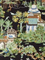 Mystic Garden Black Wallpaper T20825 by Thibaut Wallpaper for sale at Wallpapers To Go