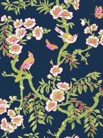 Yukio Navy and Pink Wallpaper T20846 by Thibaut Wallpaper for sale at Wallpapers To Go
