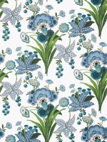 Pasadena Blue and Green Wallpaper T20851 by Thibaut Wallpaper for sale at Wallpapers To Go