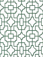 Fretwork Green Wallpaper T20868 by Thibaut Wallpaper for sale at Wallpapers To Go