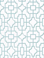 Fretwork Spa Blue Wallpaper T20869 by Thibaut Wallpaper for sale at Wallpapers To Go