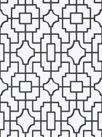 Fretwork Black Wallpaper T20871 by Thibaut Wallpaper for sale at Wallpapers To Go