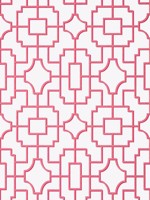 Fretwork Pink Wallpaper T20872 by Thibaut Wallpaper for sale at Wallpapers To Go