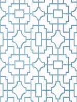 Fretwork Light Blue Wallpaper T20875 by Thibaut Wallpaper for sale at Wallpapers To Go