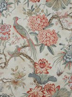 Villeneuve Coral on Flax Fabric AF72992 by Anna French Fabrics for sale at Wallpapers To Go