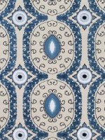 Castile Embroidery Blue Fabric AW72975 by Anna French Fabrics for sale at Wallpapers To Go