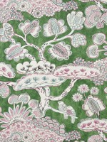 Tree House Pink and Green Fabric AF9866 by Anna French Fabrics for sale at Wallpapers To Go