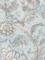 Kalamkari Robins Egg Fabric AF78737 by Anna French Fabrics for sale at Wallpapers To Go