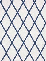 Tarascon Trellis Applique Navy on White Fabric AW78708 by Anna French Fabrics for sale at Wallpapers To Go