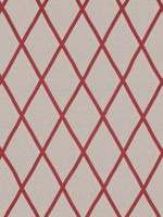 Tarascon Trellis Applique Red on Natural Fabric AW78710 by Anna French Fabrics for sale at Wallpapers To Go