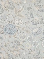 Cleo Spa Blue on Flax Fabric AF9619 by Anna French Fabrics for sale at Wallpapers To Go