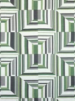 Cubism Green on White Fabric AF9649 by Anna French Fabrics for sale at Wallpapers To Go