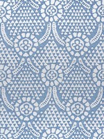 Chamomile Blue and White Fabric F914314 by Thibaut Fabrics for sale at Wallpapers To Go