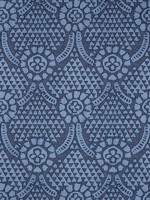 Chamomile Navy Fabric F914315 by Thibaut Fabrics for sale at Wallpapers To Go