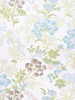 Spring Garden Spa Blue Fabric F914339 by Thibaut Fabrics for sale at Wallpapers To Go