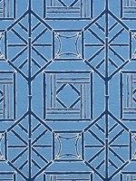Shoji Panel Blue and Navy Fabric F975522 by Thibaut Fabrics for sale at Wallpapers To Go
