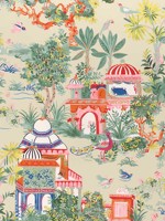 Mystic Garden Cream Fabric F920824 by Thibaut Fabrics for sale at Wallpapers To Go