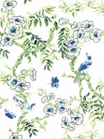 Yukio Blue and Green Fabric F920842 by Thibaut Fabrics for sale at Wallpapers To Go
