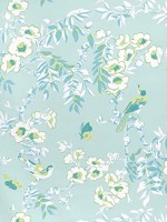 Yukio Spa Blue Fabric F920843 by Thibaut Fabrics for sale at Wallpapers To Go