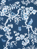 Yukio Navy and White Fabric F920844 by Thibaut Fabrics for sale at Wallpapers To Go