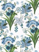 Pasadena Blue and Green Fabric F920851 by Thibaut Fabrics for sale at Wallpapers To Go