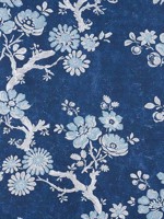 Claudette Navy Fabric F910813 by Thibaut Fabrics for sale at Wallpapers To Go