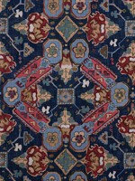 Persian Carpet Navy Fabric F910829 by Thibaut Fabrics for sale at Wallpapers To Go