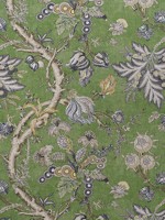 Chatelain Green Fabric F910844 by Thibaut Fabrics for sale at Wallpapers To Go