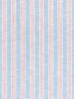 Southport Stripe Sky and Red Fabric W73489 by Thibaut Fabrics for sale at Wallpapers To Go