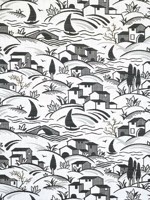 Landmark Charcoal and Sand Fabric W73523 by Thibaut Fabrics for sale at Wallpapers To Go