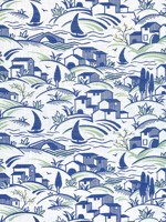 Landmark Marine and Apple Green Fabric W73525 by Thibaut Fabrics for sale at Wallpapers To Go