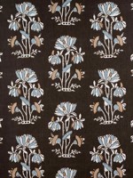 Lily Flower Black Fabric F913200 by Thibaut Fabrics for sale at Wallpapers To Go