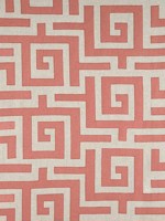Tulum Applique Coral on Natural Fabric W713223 by Thibaut Fabrics for sale at Wallpapers To Go