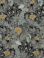 Desmond Black and Charcoal Fabric F92919 by Thibaut Fabrics for sale at Wallpapers To Go