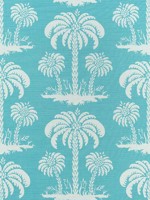 Palm Island Turquoise Fabric F913146 by Thibaut Fabrics for sale at Wallpapers To Go