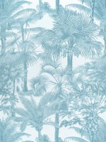 Palm Botanical Spa Blue Fabric F910104 by Thibaut Fabrics for sale at Wallpapers To Go