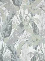 Travelers Palm Grey Fabric F910129 by Thibaut Fabrics for sale at Wallpapers To Go