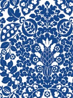 Marni Blue Fruit Damask Wallpaper 408126332 by A Street Prints Wallpaper for sale at Wallpapers To Go