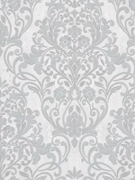 Anders Silver Damask Wallpaper 404132602 by Advantage Wallpaper for sale at Wallpapers To Go