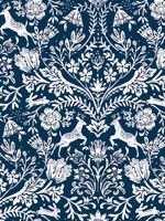 Forest Dance Navy Damask Wallpaper 312413883 by Chesapeake Wallpaper for sale at Wallpapers To Go