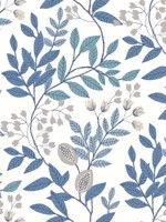 Eden Retreat White Blue Wallpaper MN1842 by York Wallpaper for sale at Wallpapers To Go