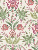 Seaside Jacobean Beige Green Red Wallpaper MN1914 by York Wallpaper for sale at Wallpapers To Go