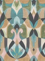 Malta Green Teal Gold Wallpaper MN1923 by York Wallpaper for sale at Wallpapers To Go