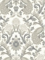 Plume Dynasty White Neutral Wallpaper AC9102 by Ronald Redding Wallpaper for sale at Wallpapers To Go