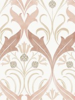Pine Cone Ribbon Blush Wallpaper AC9175 by Ronald Redding Wallpaper for sale at Wallpapers To Go