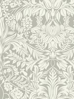 Lockwood Damask Grey Wallpaper AC9195 by Ronald Redding Wallpaper for sale at Wallpapers To Go
