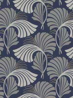 Dancing Leaves Navy Wallpaper DT5133 by Candice Olson Wallpaper for sale at Wallpapers To Go