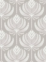 Palmier Grey Lotus Fan Wallpaper 401426425 by A Street Prints Wallpaper for sale at Wallpapers To Go